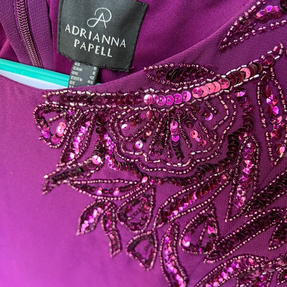 Adrianna Papell Purple Cape Dress NWT - Picture 7 of 11